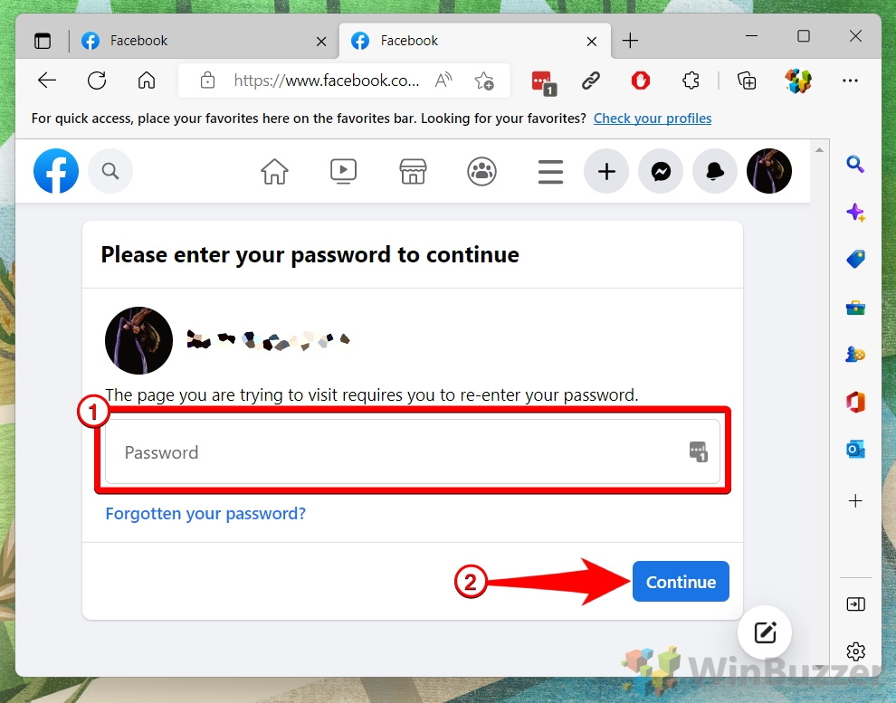Windows 11 - Adress - Deactivate Account - Password - Continue