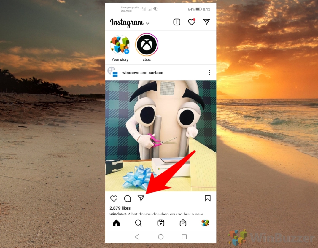 Android - Instagram App - Post Share Menu