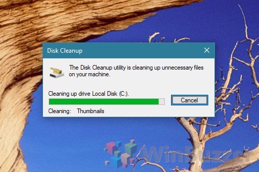 Windows 10 - Disk Cleanup - cleaning