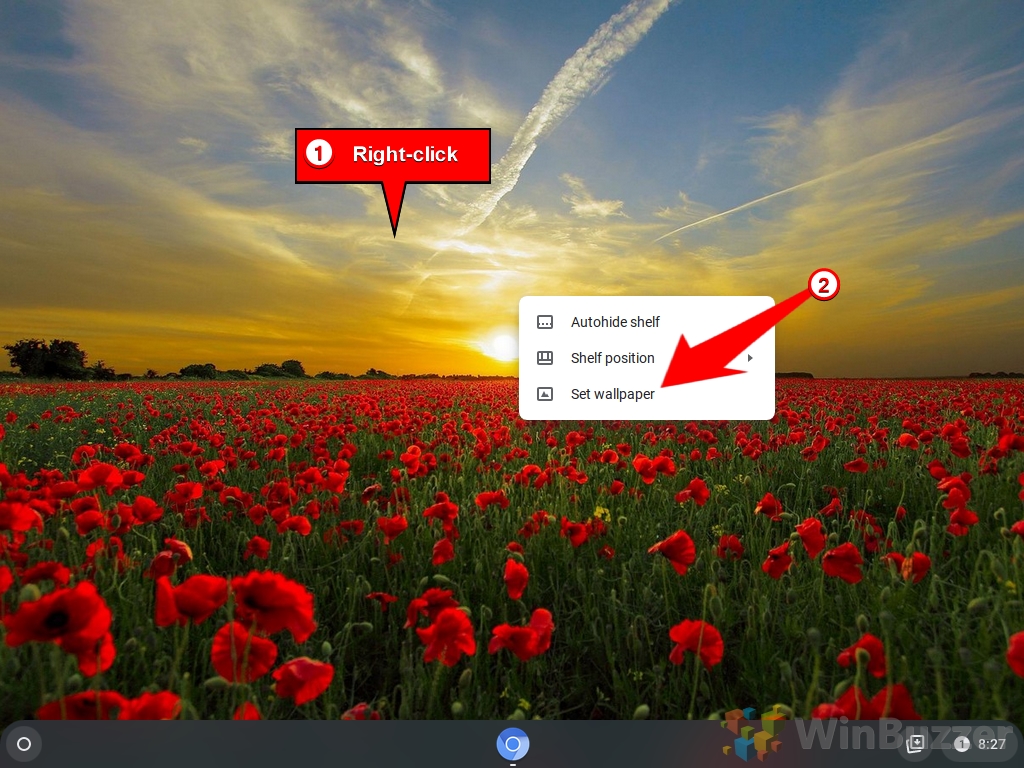 Chromebook - Desktop - Context Menu - Set Wallpaper