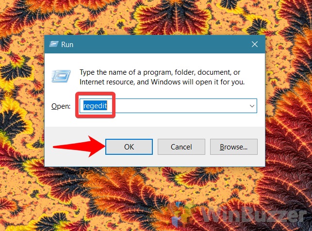 Windows 10 - Open Registry Editor Regedit