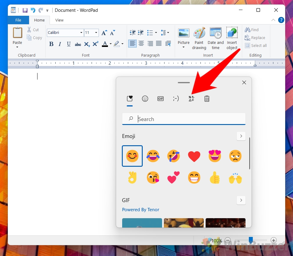 Windows 11 - Keyboard - Emoji Menu - General Puntuaction