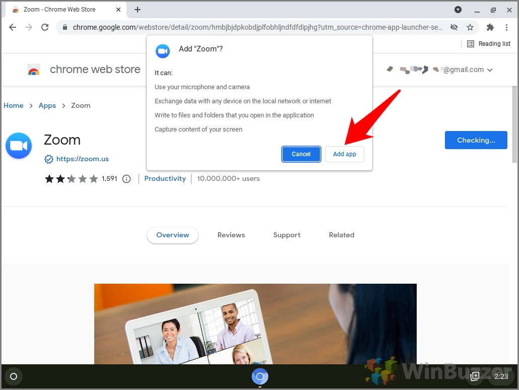 Chromebook - Web Store - Search App - Add to Chrome