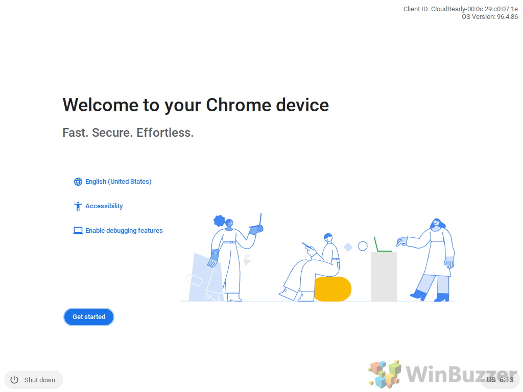 Chromebook - Reset this Chrome Device - Powerwash - Continue - Get Started