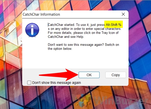 Windows 11 - Open - CatchChar - Info