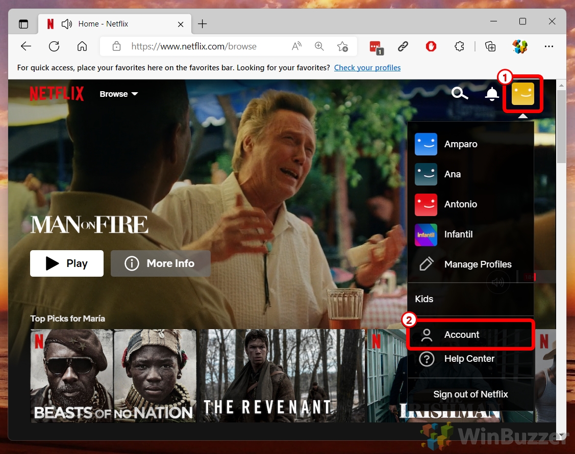 Windows 11 - Netflix.com - Profile Icon - Account