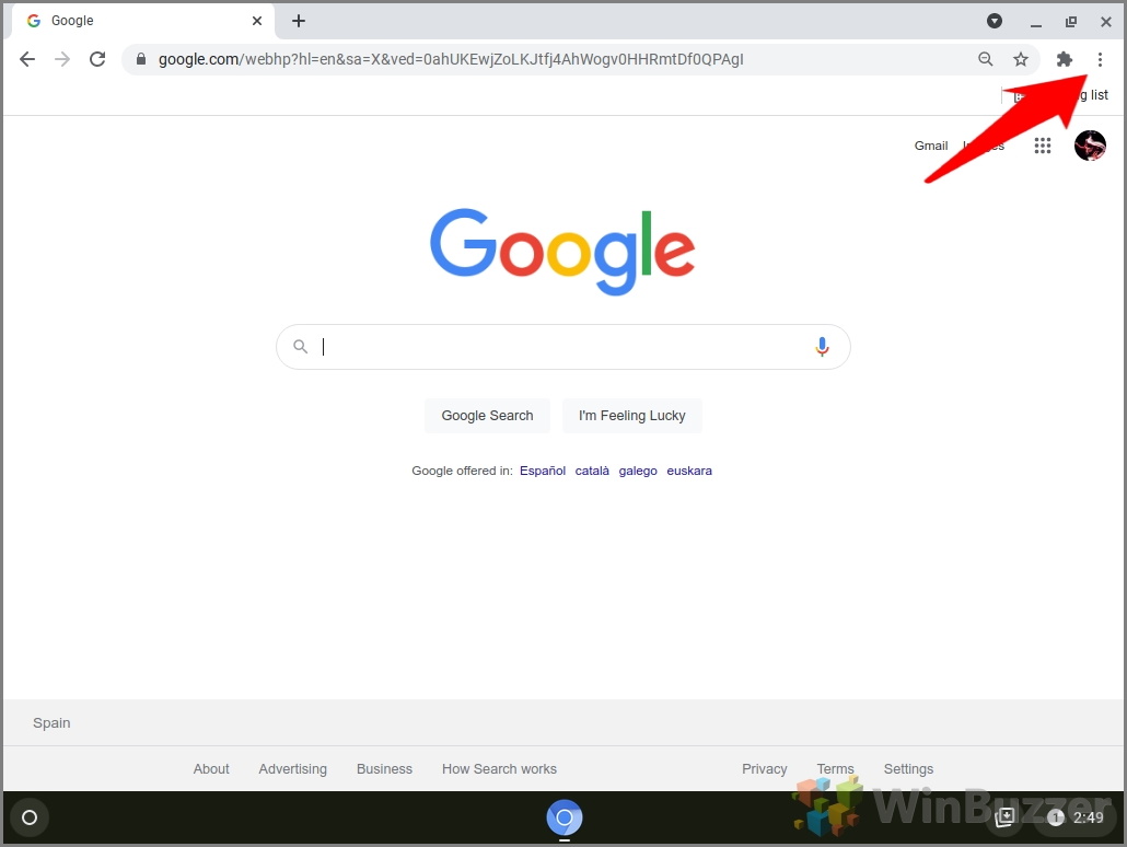 Chromebook - Google - Menu