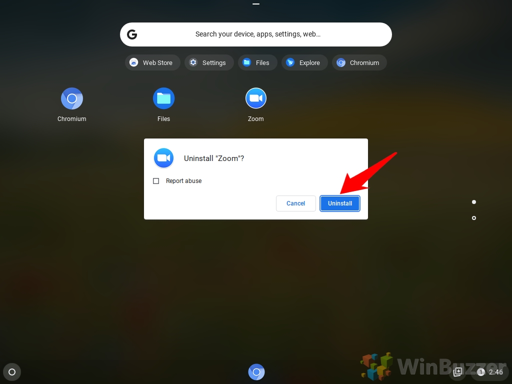 Chromebook - Launcher - Context Menu App - Uninstall - Confirm