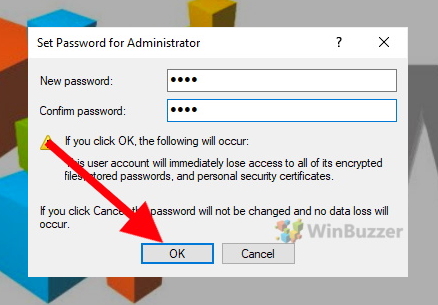 Windows 10 - Set Password for Administrator - Enter password