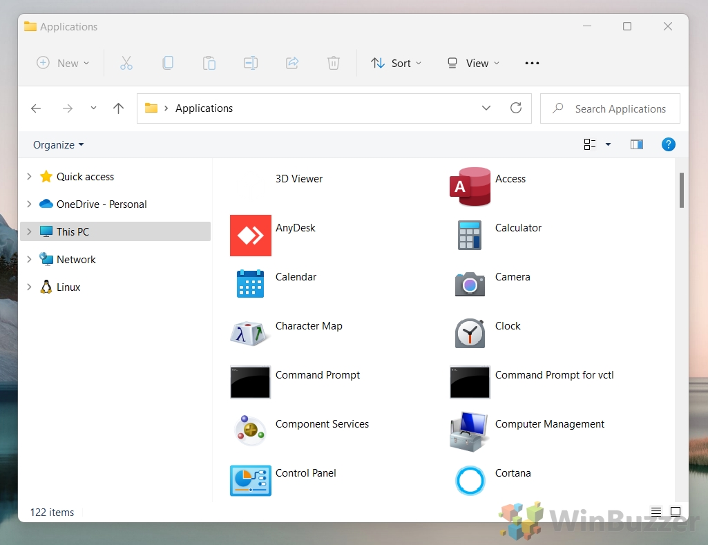 Windows 11 - File Explorer - Shellappsforlder - Result