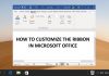 How to customize the ribbon menu in Office