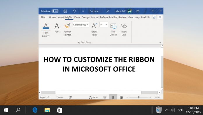 How to customize the ribbon menu in Office